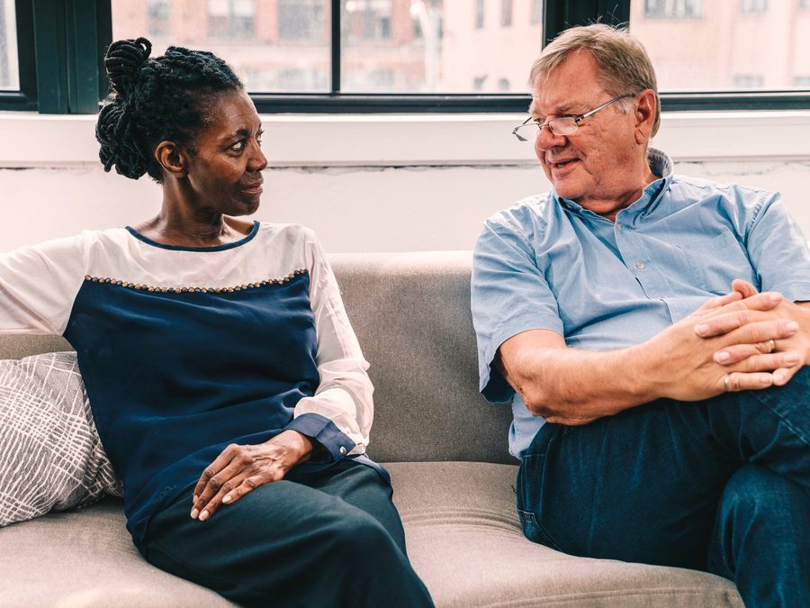 A young person and a mentor in conversation